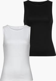 LASCANA Women's 2 Pk Basic Tank Tops
