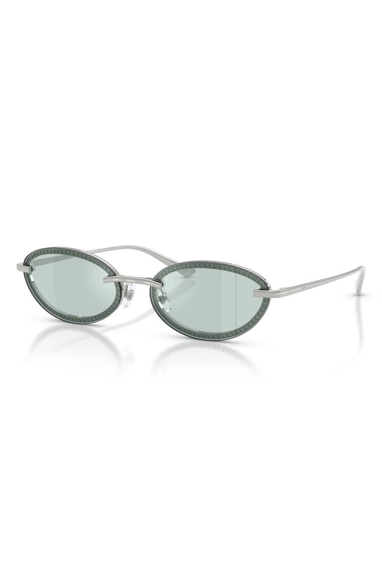 Jimmy Choo Zina 59mm Oval Sunglasses, Alternate, color, Silver / Azure Flash Silver