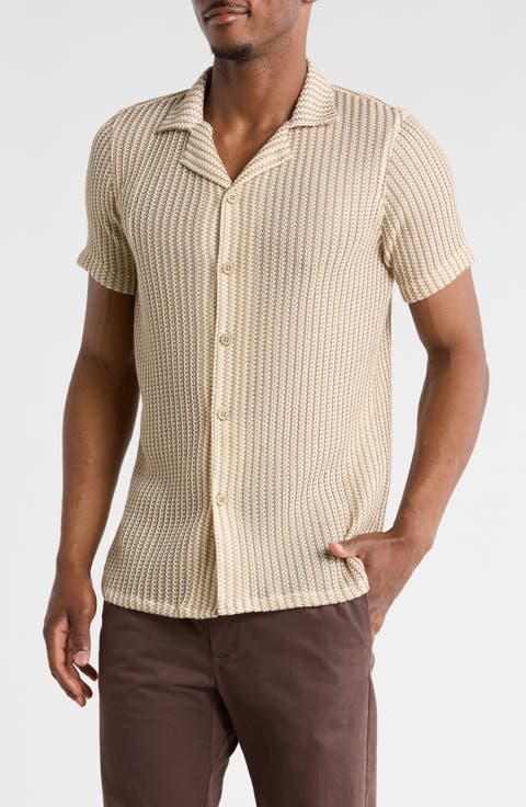 Modern Fit Textured Camp Shirt
