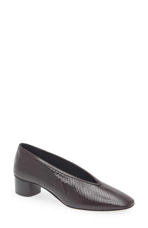 Le Monde Beryl Luna Snakeskin Embossed Pump In Brown