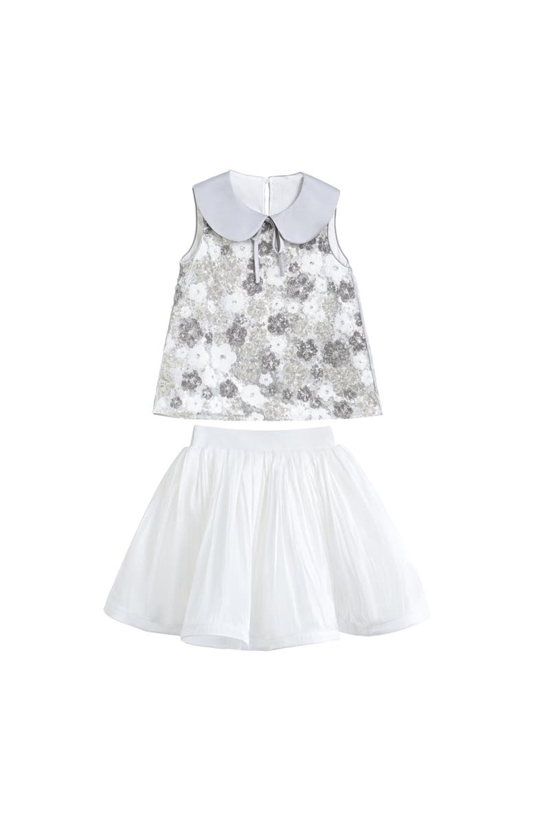 Tulleen Floral Sleeveless Skirt Set, Main, color, Grey