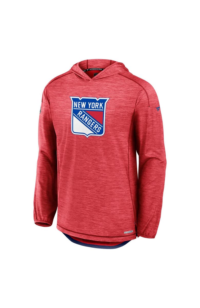 FANATICS Men's Fanatics  Red New York Rangers Authentic Pro Rink Lightweight Pullover Hoodie, Alternate, color, 