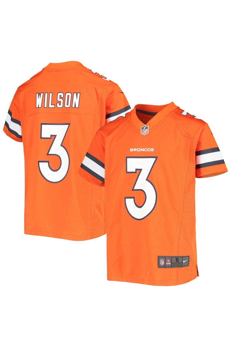 Youth Nike Russell Wilson Orange Denver Broncos Game Jersey, Main, color, Orange
