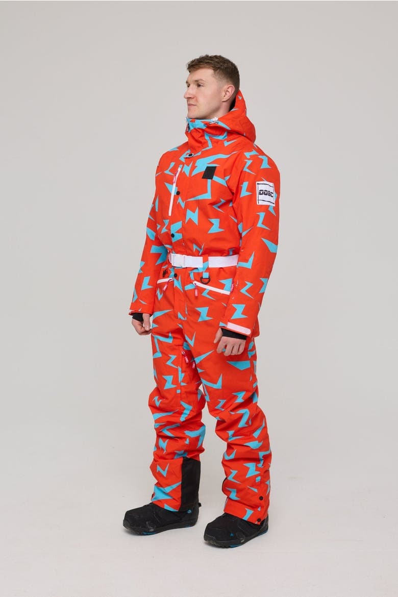 Starman Ski Suit Men's, Alternate, color, Red with blue patterns