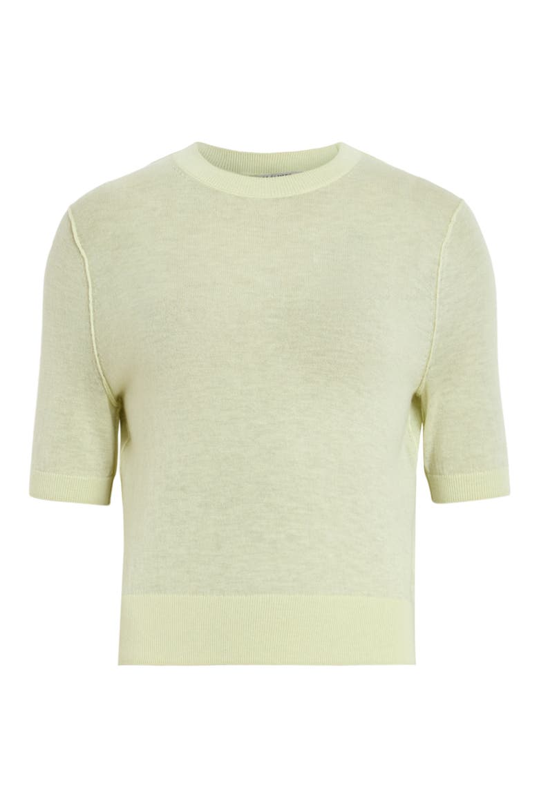 Elsie Short Sleeve Wool & Cashmere Sweater, Alternate, color, JADE GREEN