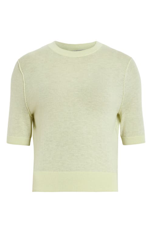 Allsaints Elsie Short Sleeve Wool & Cashmere Sweater In Jade Green
