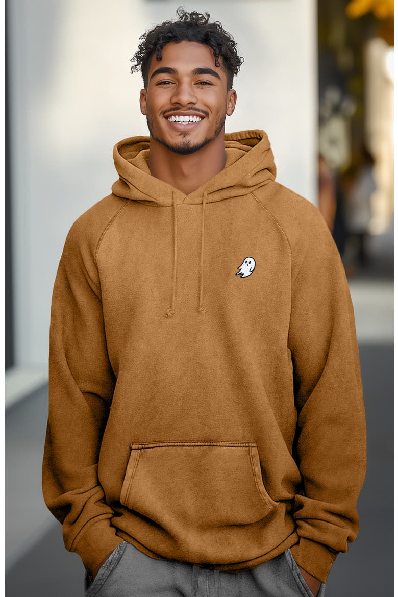 Ghost Mens Mineral Washed Hoodie, Alternate, color, Camel