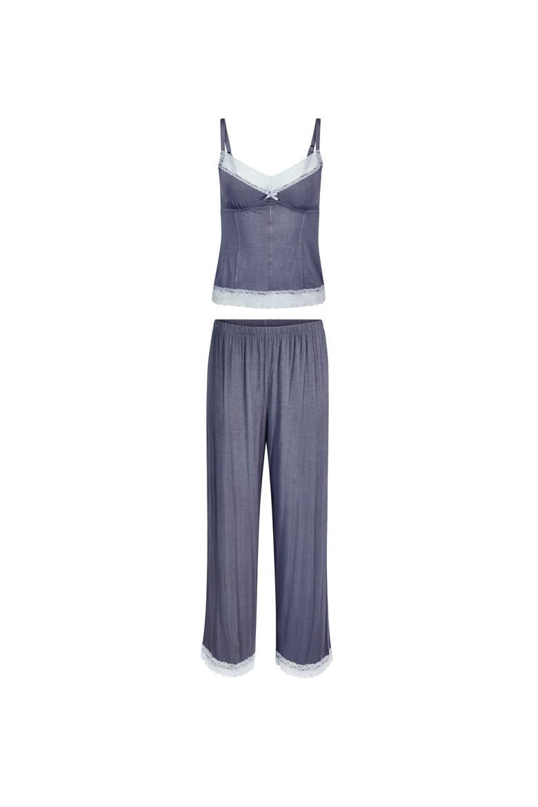Suzanna Pajama Cami And Pants Set, Alternate, color, Dark grey