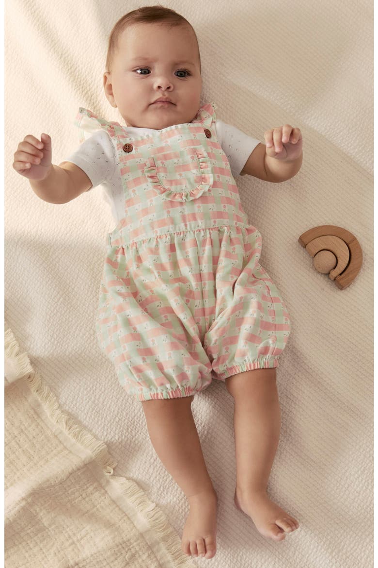 Pastel Gingham Frill Romper & Bodysuit Set, Alternate, color, PINK