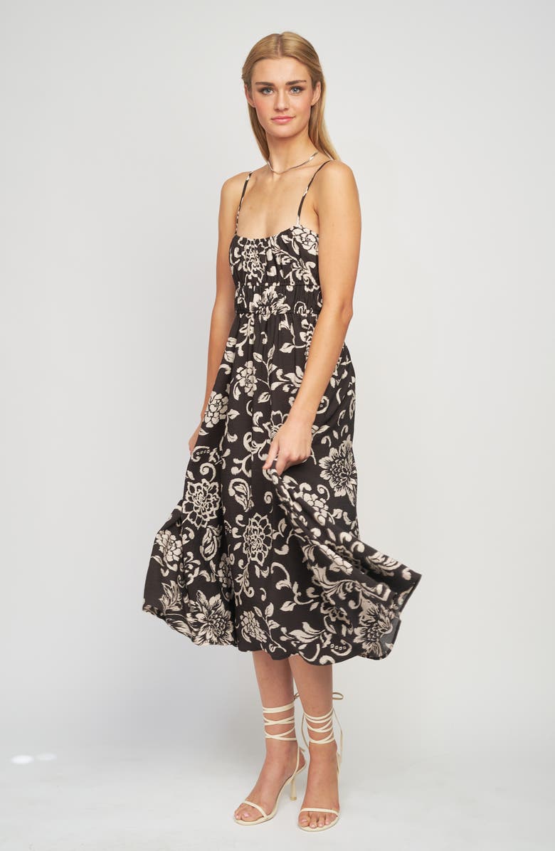 En Saison Carmen Print Sleeveless Midi Dress, Alternate, color,