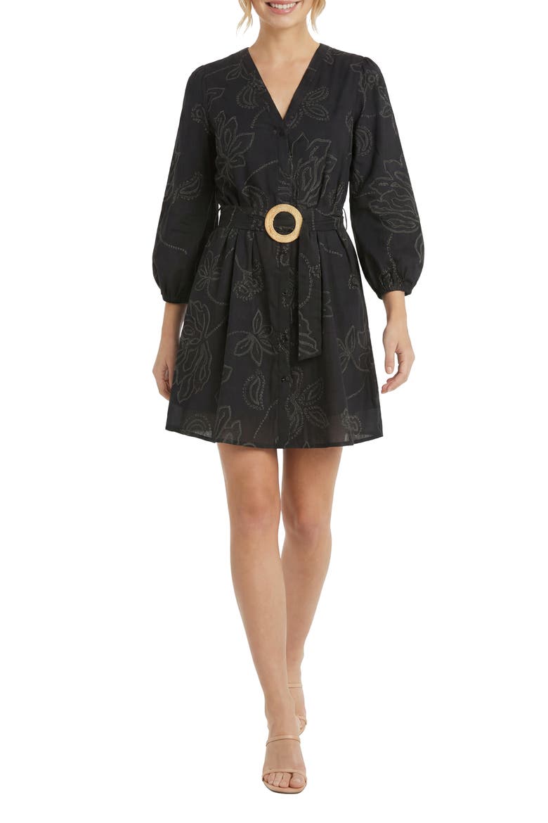 A-Line Shirtdress, Main, color, BLACK BLACK