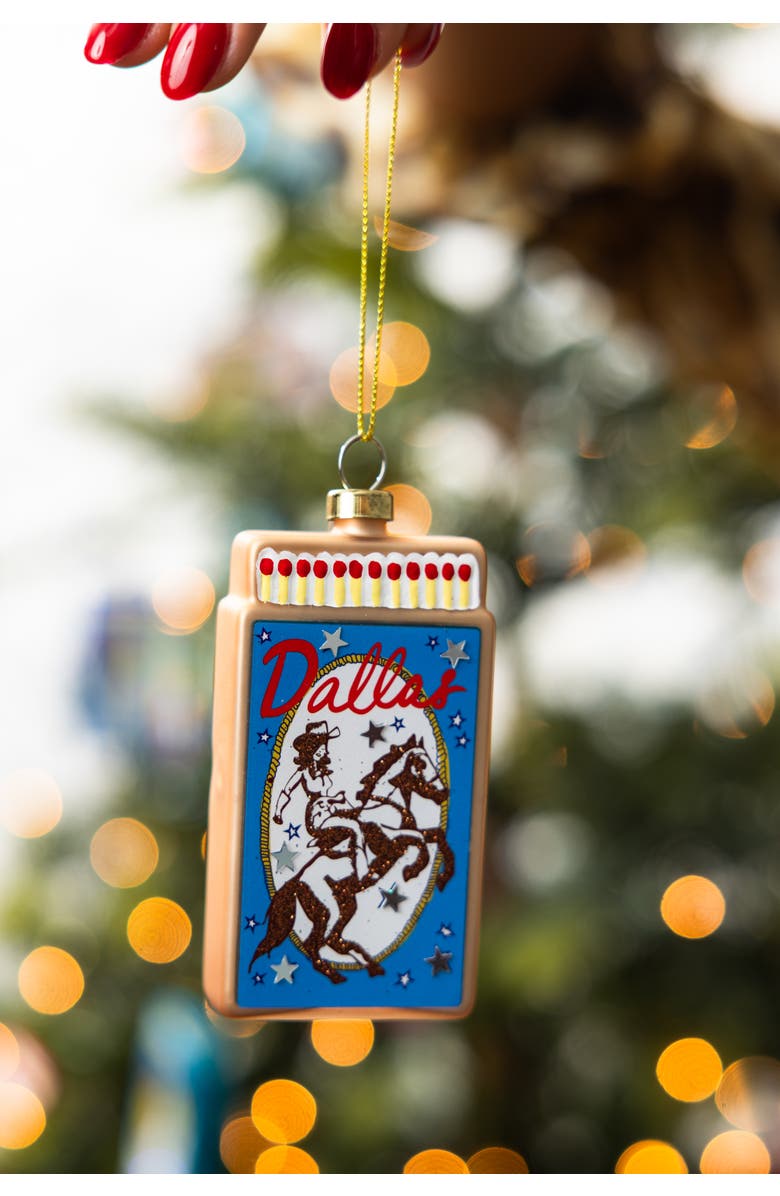 Furbish Matchbook Ornament - Dallas, Alternate, color, Metallic Gold