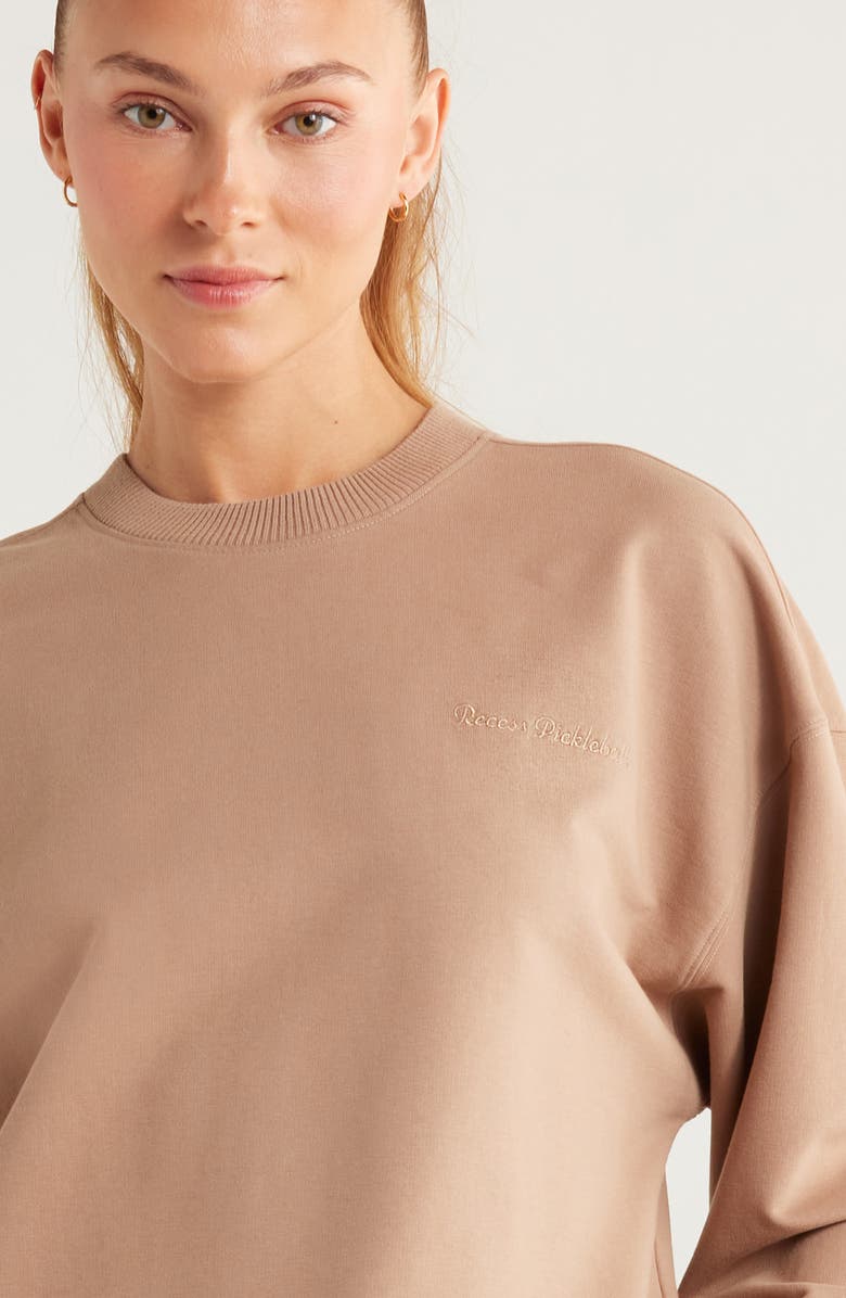 Recess Pickleball x Zella Courtside Oversize Sweatshirt, Alternate, color, Tan Portabella