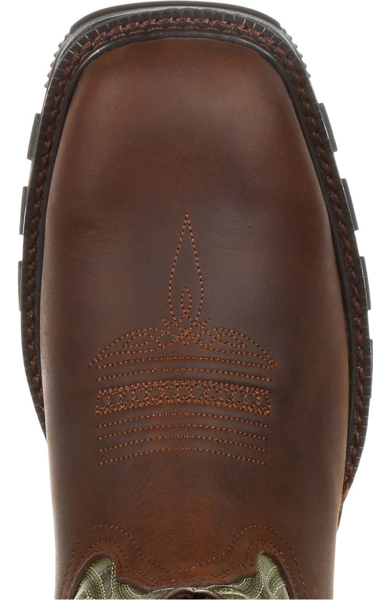 DURANGO Western Work Boot, Alternate, color, Oiled Brown And Forest Green
