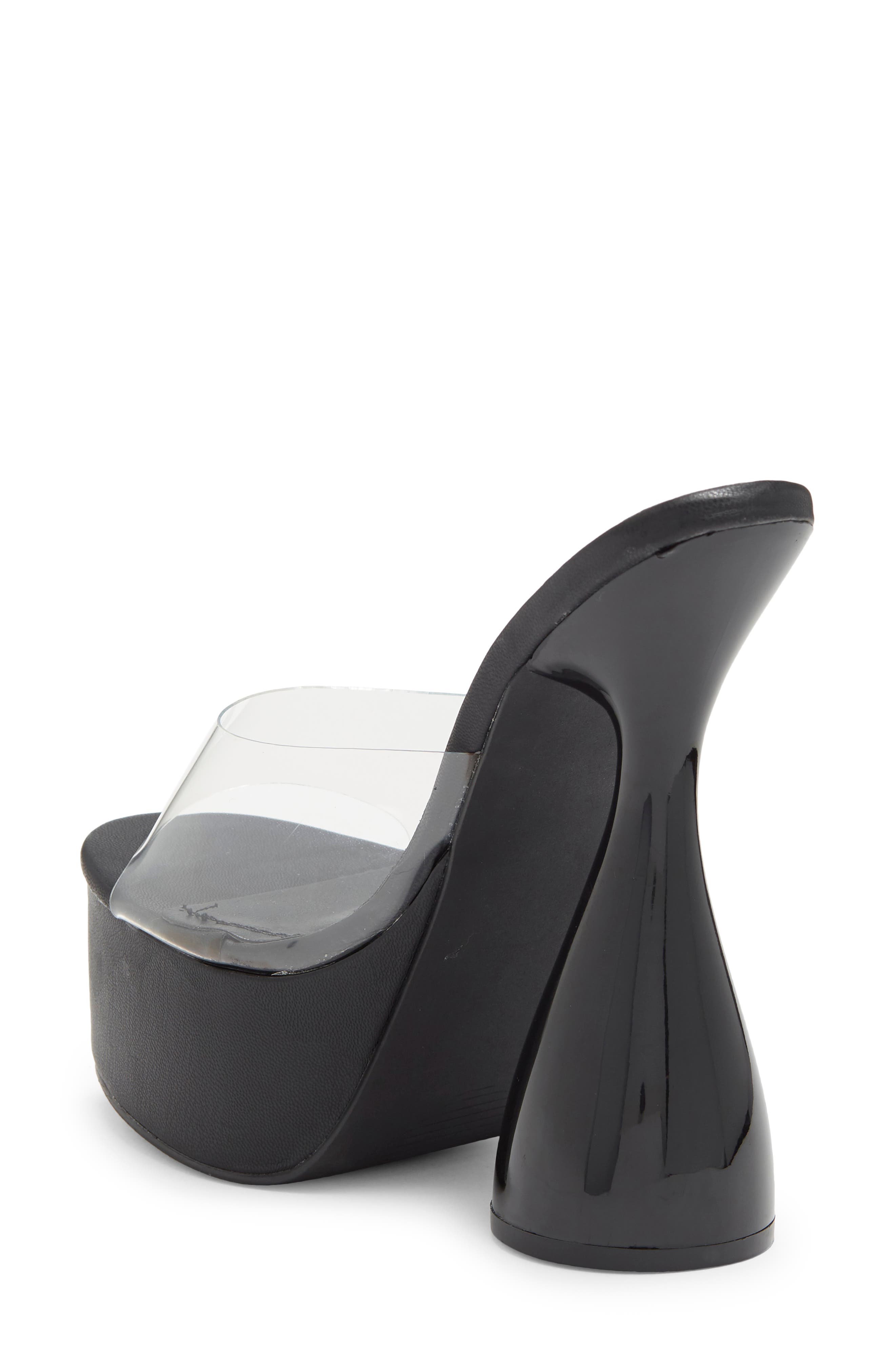 Miranda Sculpted Stiletto Platform Sandal, Alternate, color, CLEAR BLACK