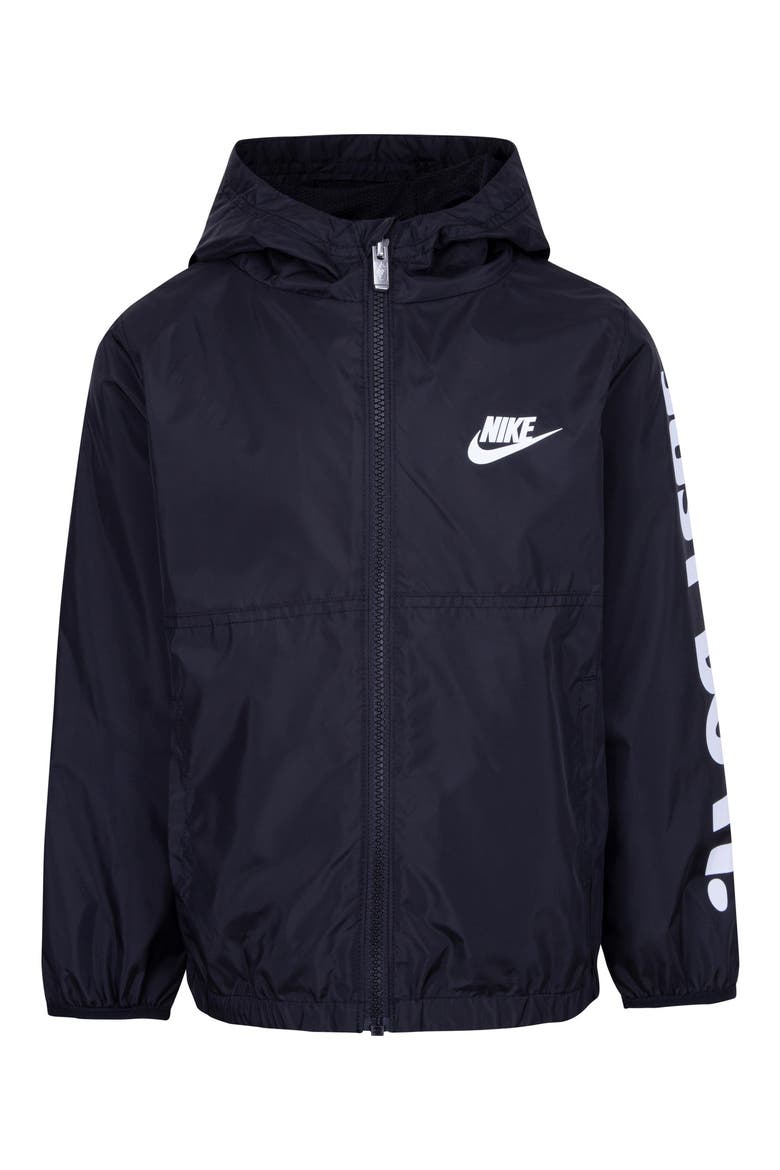 Kids' Just Do It Windrunner Jacket, Main, color, BLACK