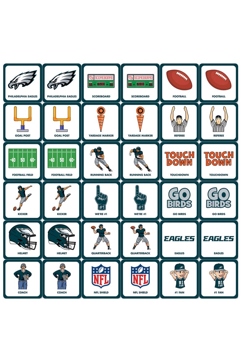 Philadelphia Eagles Matching Game, Alternate, color, Multicolor