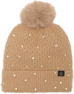 Nanette Lepore Embellished Faux Fur Pom Beanie
