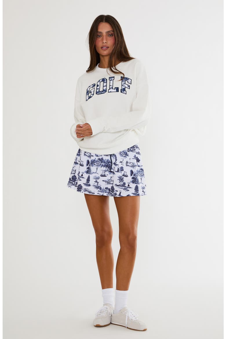 Devyn Graphic Oversized Sweatshirt, Alternate, color, EVENING GOLF TOILE