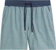 Stone Rose Retro Wallpaper Print Swim Trunks