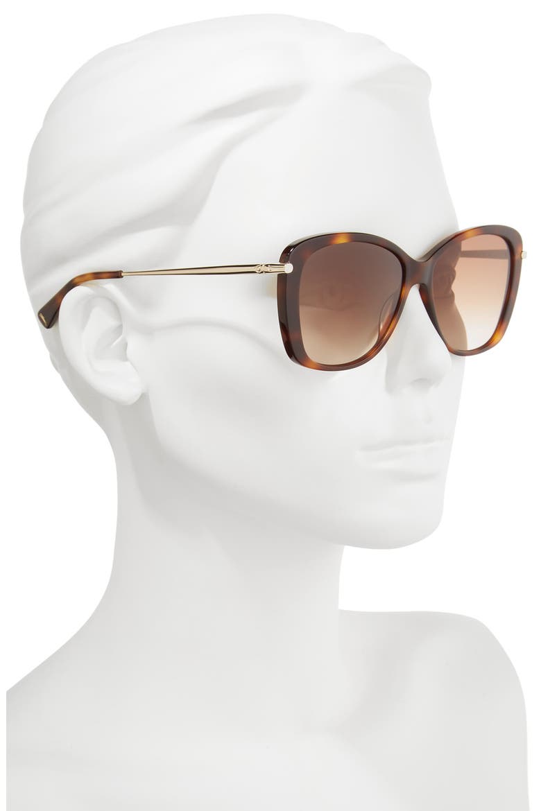 56mm Gradient Lens Butterfly Sunglasses, Alternate, color, BLONDE HAVANA