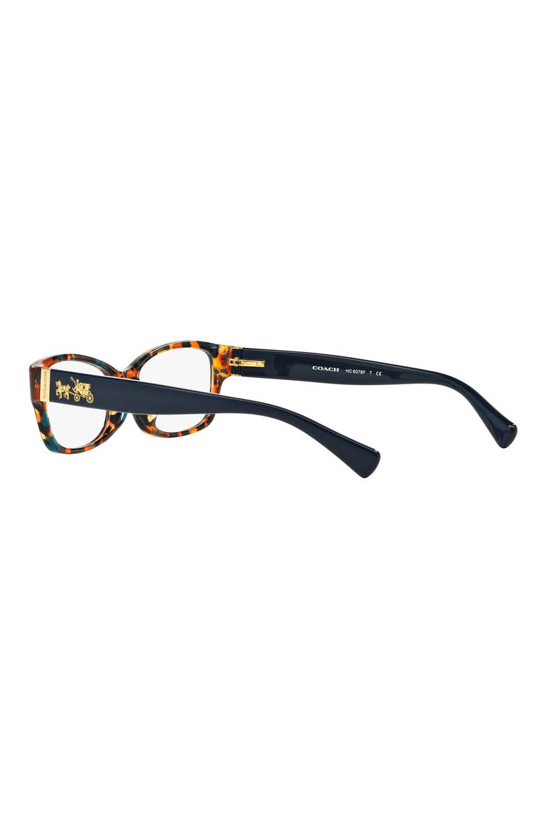 52mm Rectangular Optical Glasses, Alternate, color, TEAL TORT