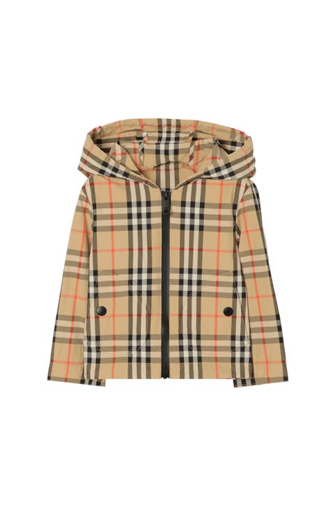 Check Nylon Hooded Jacket