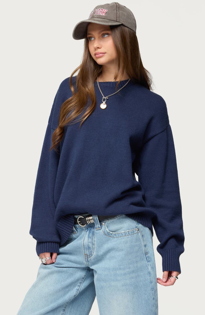 EDIKTED Priscila Oversize Crewneck Sweater, Alternate, color,