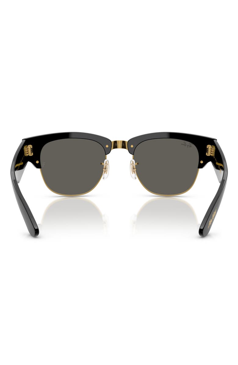 Ray-Ban x A$AP Rocky Blacked Out Mega Clubmaster 53mm Square Sunglasses, Alternate, color, Black On Gold/ Dark Grey