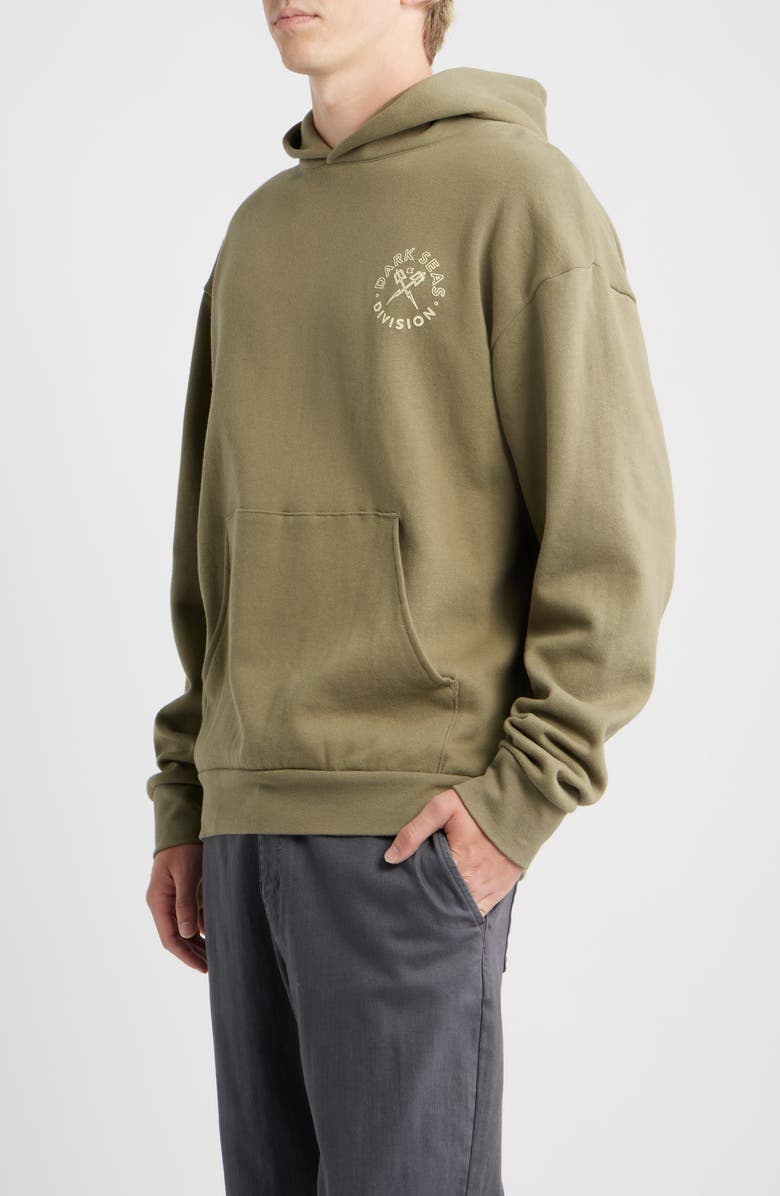 DARK SEAS Thorn Bush Oversize Cotton Blend Hoodie, Alternate, color, Olive