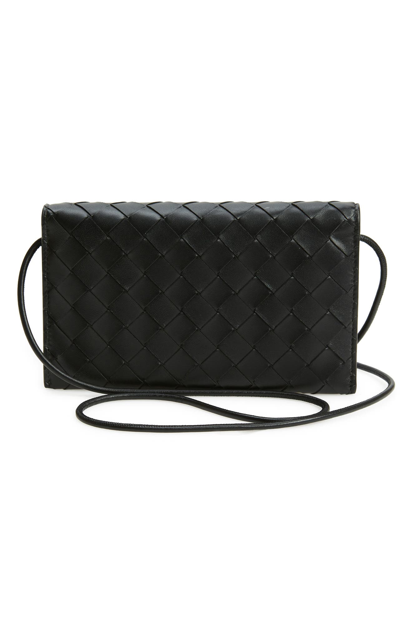 Bottega Veneta Intrecciato Leather Wallet on a Strap, Alternate, color, 