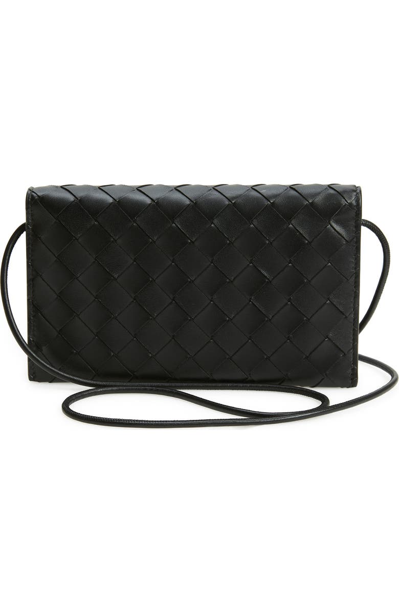 Bottega Veneta Intrecciato Leather Wallet on a Strap, Alternate, color,