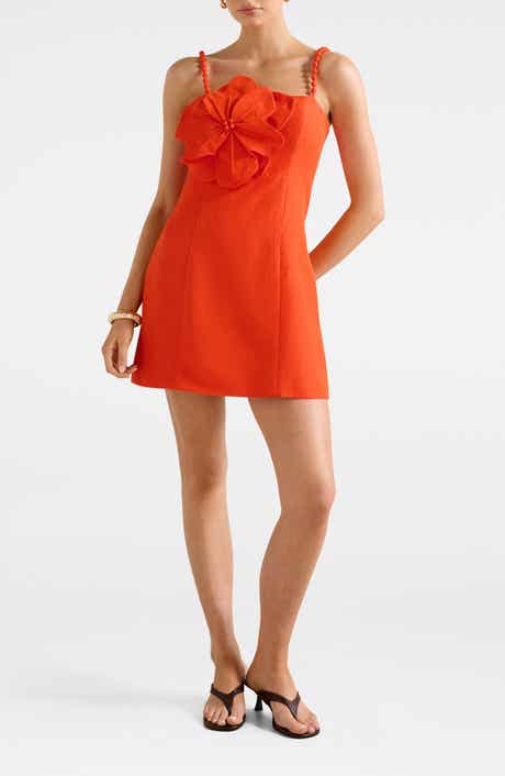 Nicolette Flower Sleeveless Linen Blend Minidress