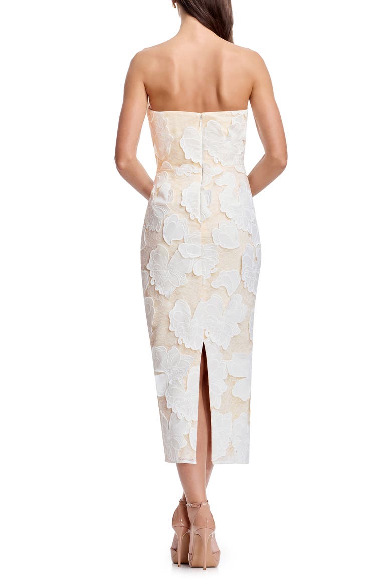 Cosette Strapless Lace Corset Cocktail Dress, Alternate, color, WHITE MULTI