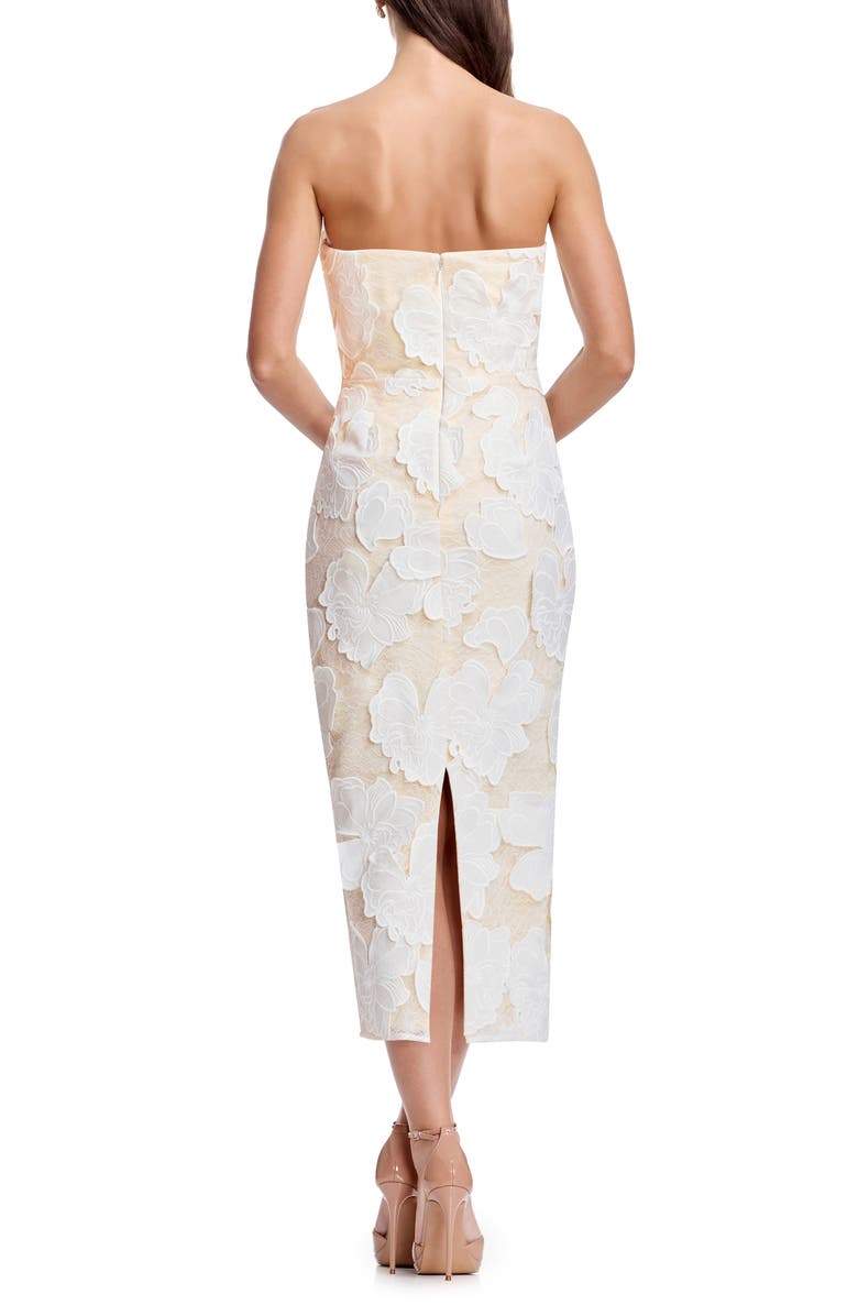 Dress the Population Cosette Strapless Lace Corset Cocktail Dress, Alternate, color, White Multi