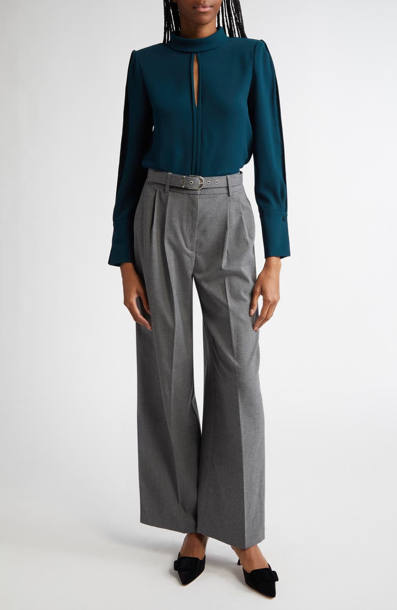 Reiss Freja Belted Wide Leg Pants, Alternate, color, Grey