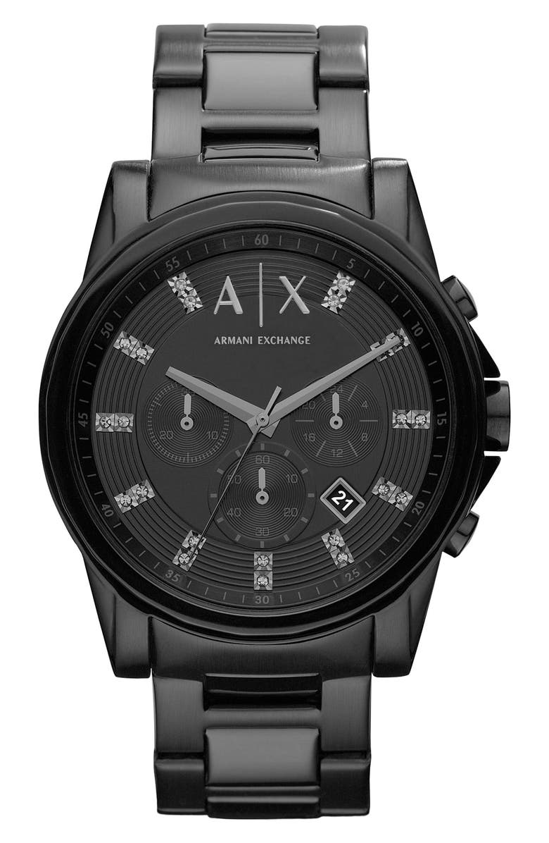 AX Armani Exchange Bracelet Watch, 45mm, Main, color, Black