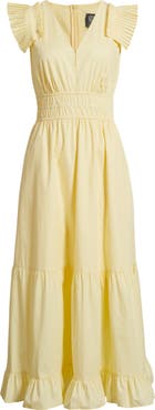 Vince Camuto Pleat Sleeve Cotton Dress