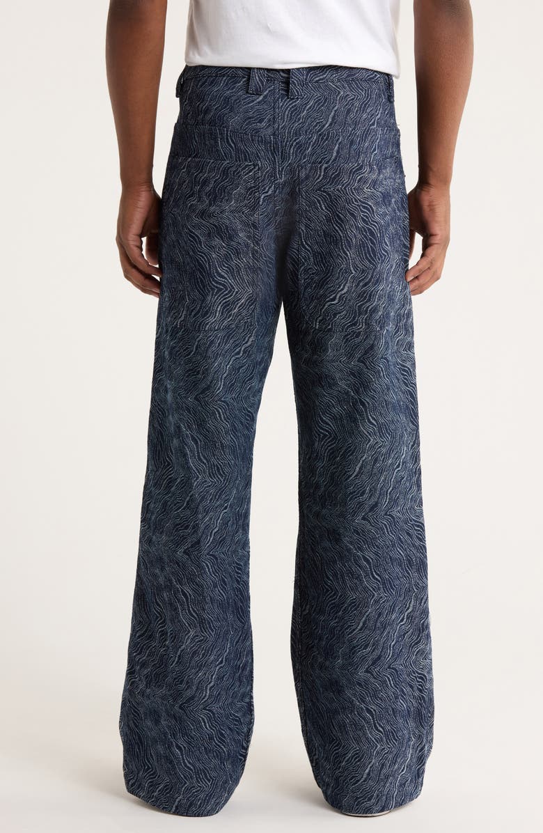 HONOR THE GIFT Swirl Jacquard Wide Leg Jeans, Alternate, color, Indigo