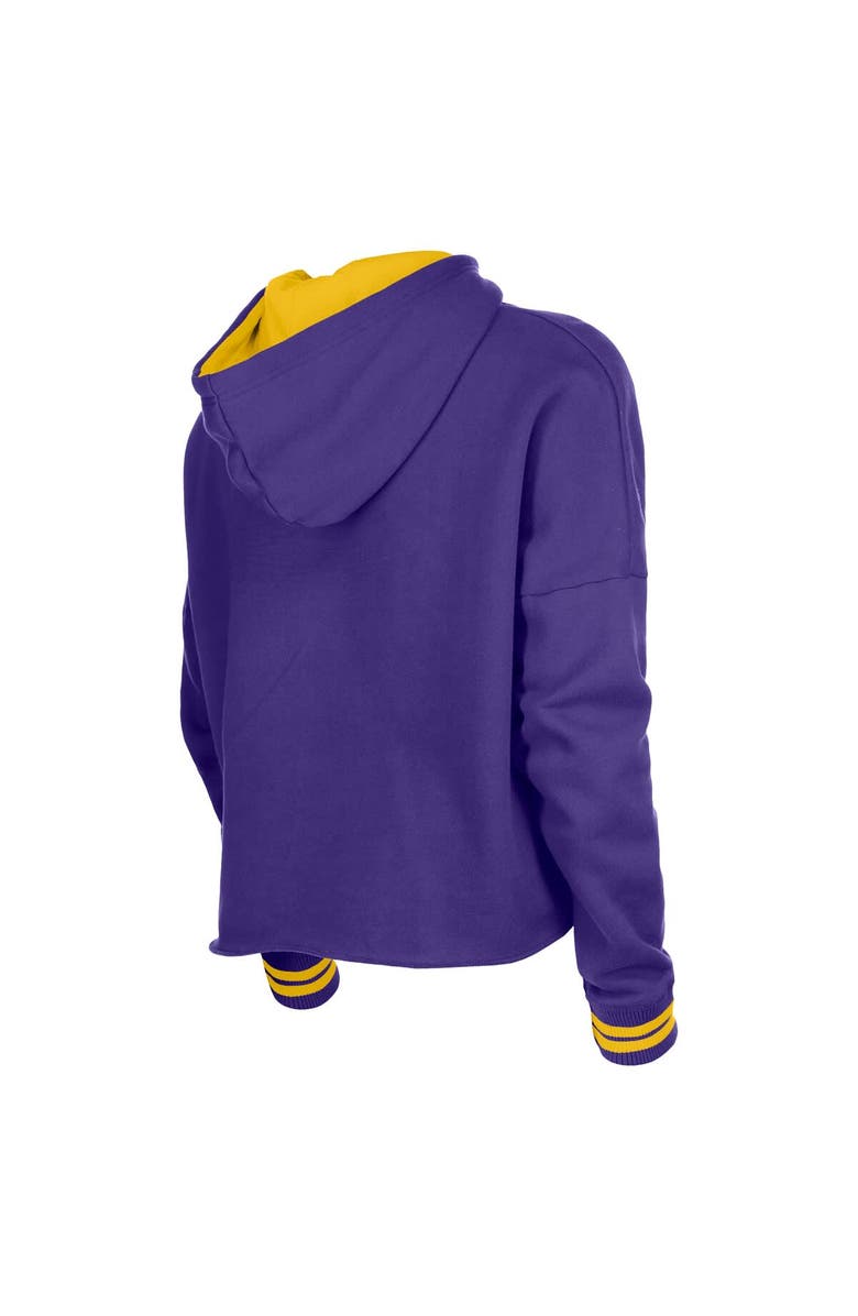 New Era Women's New Era  Purple Los Angeles Lakers Boxy Raw Edge Pullover Hoodie, Alternate, color, Purple