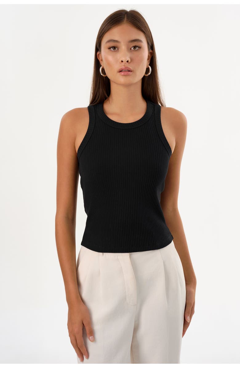 LAMARQUE VICKI | Rib Knit Tank Top, Alternate, color, Black