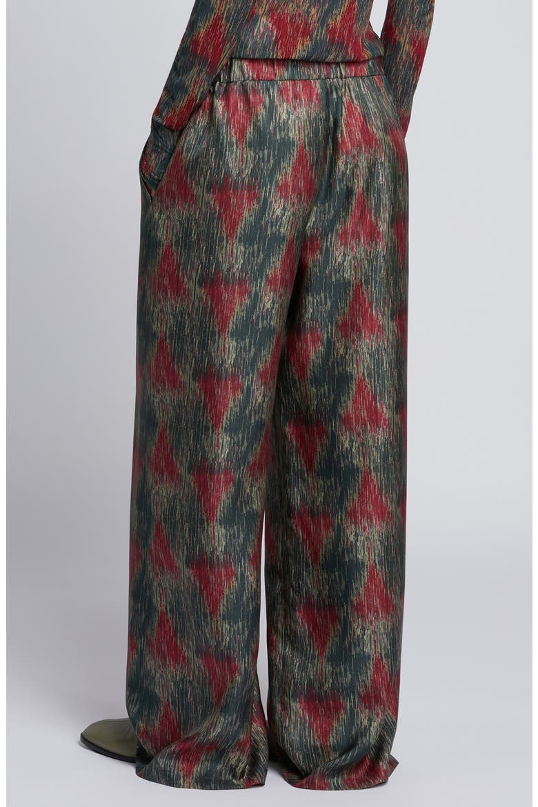 Lipiovra Abstract Print Silk Pants, Alternate, color, DARK GREY