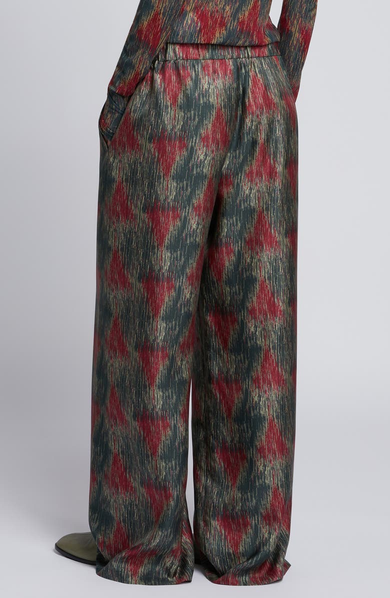 MM by Max Mara Lipiovra Abstract Print Silk Pants, Alternate, color, Dark Grey