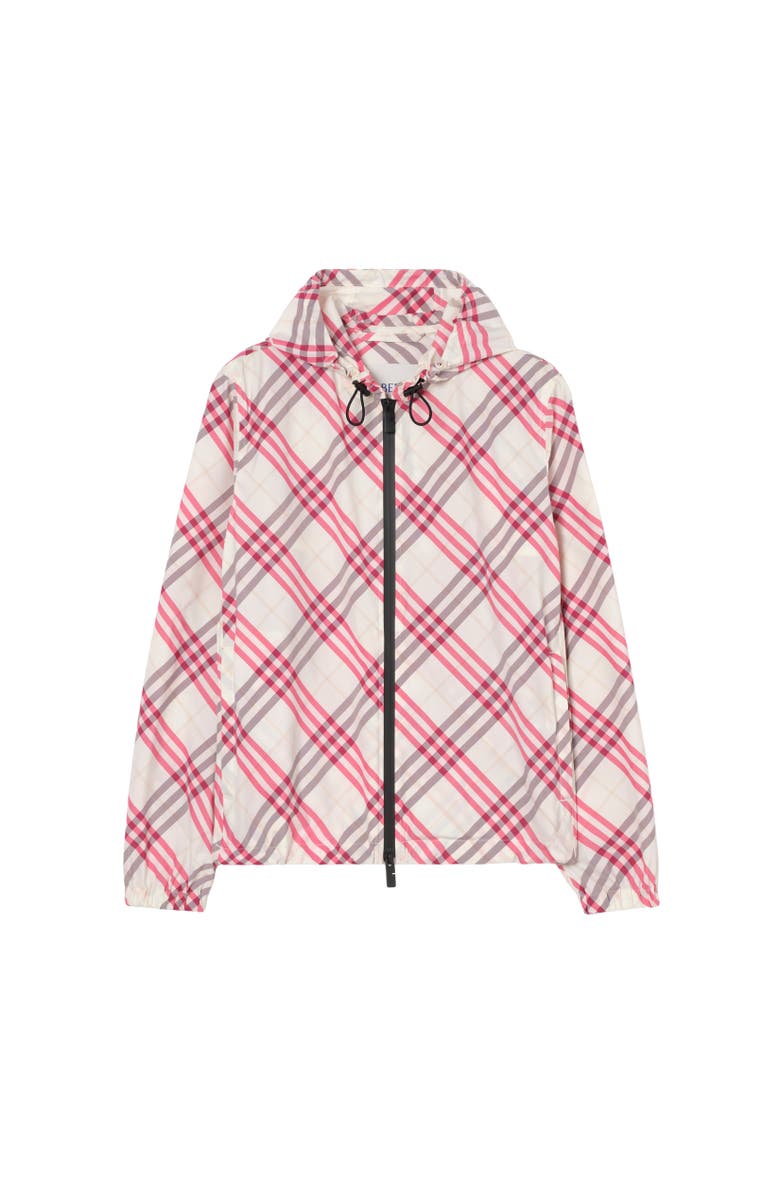 Burberry Check Salcombe Hooded Jacket, Alternate, color, Aubergine Purple