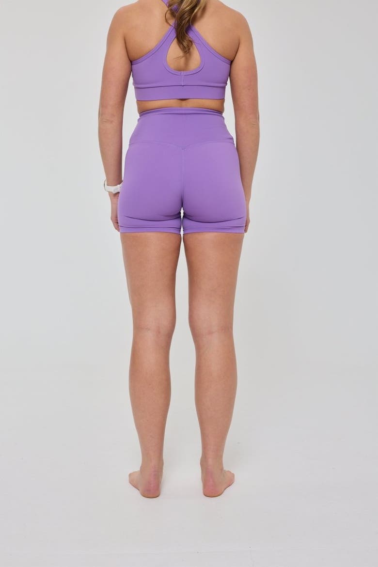 Infinite High Waisted Shorts - Purple, Alternate, color, Purple