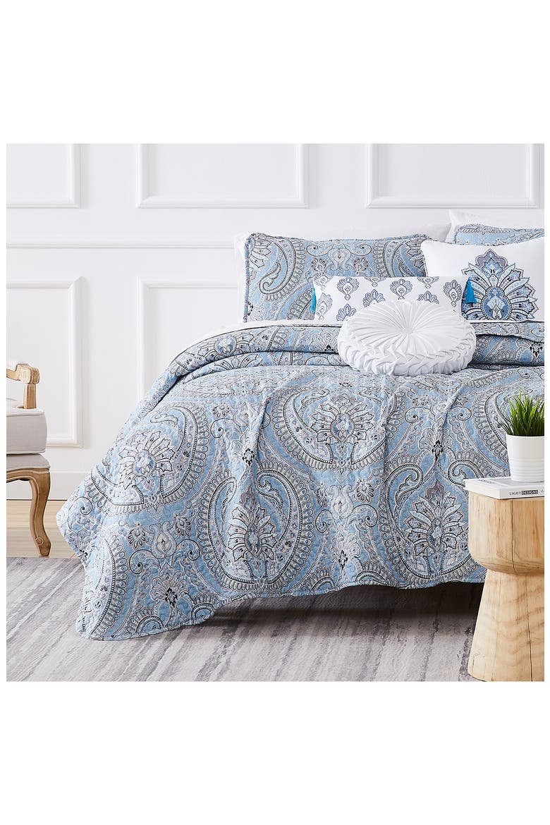 Pure Melody Quilt Bedding Set, Main, color, AQUA