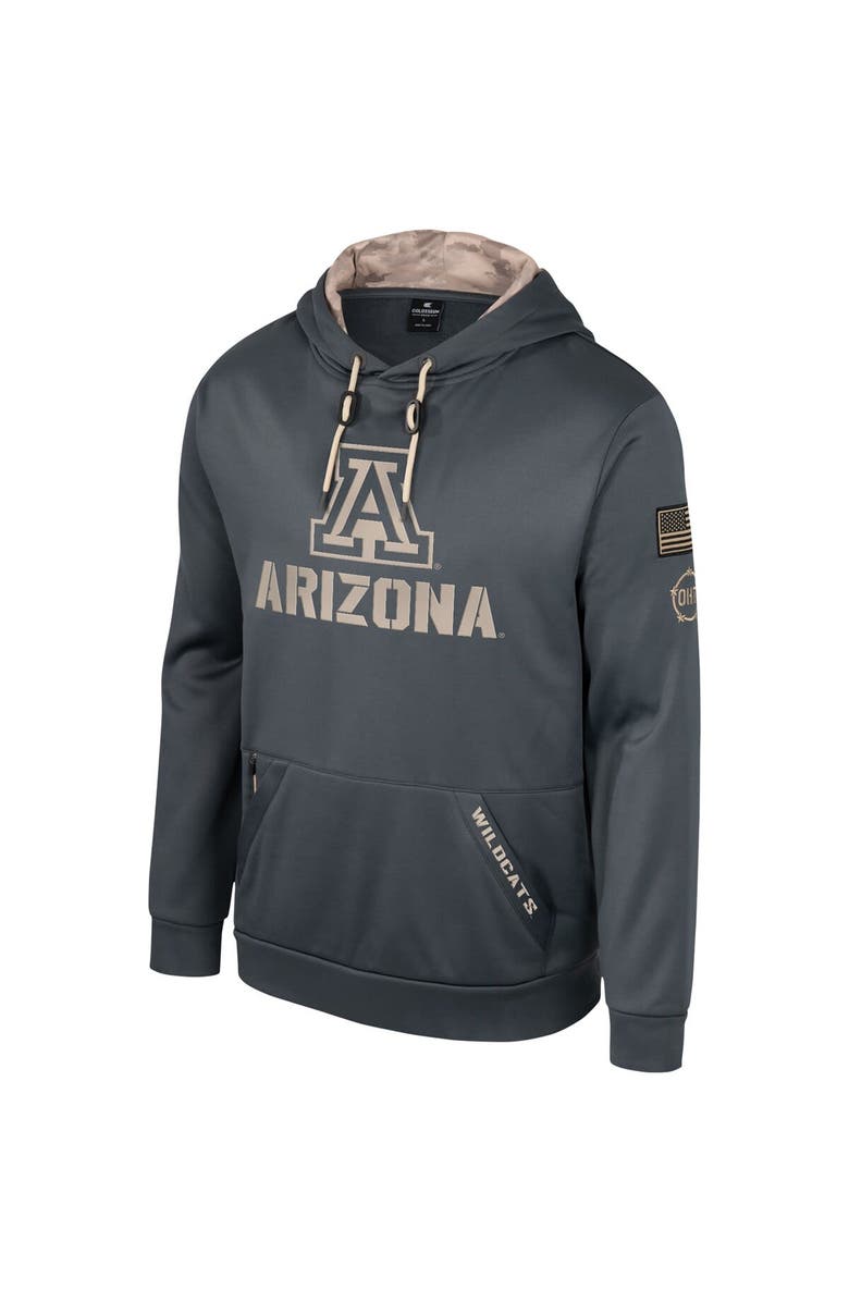 COLOSSEUM Men's Colosseum Charcoal Arizona Wildcats OHT Military Appreciation Pullover Hoodie, Alternate, color, Charcoal