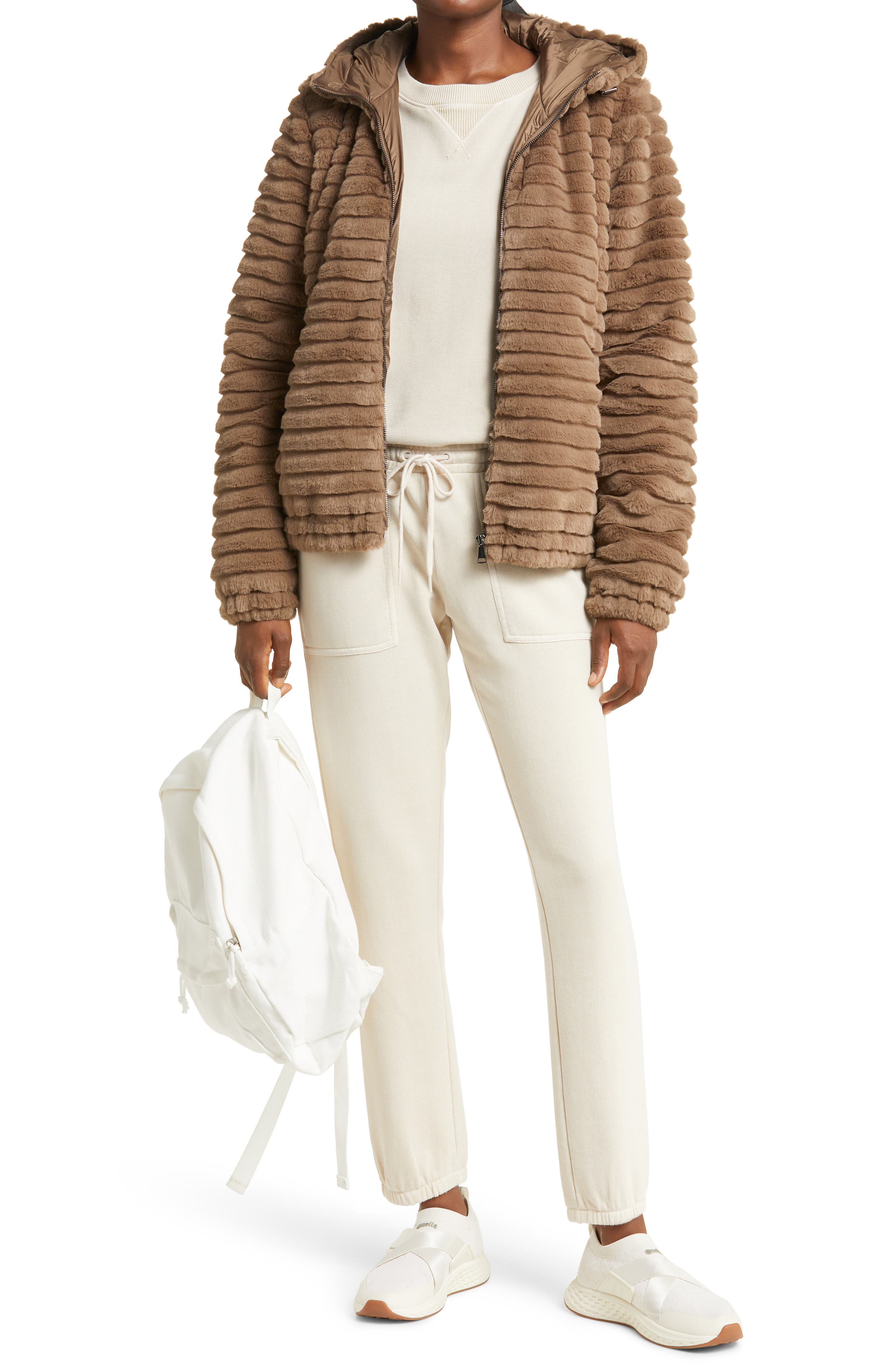 Zella Corded Faux Fur Jacket (Women) | Nordstromrack