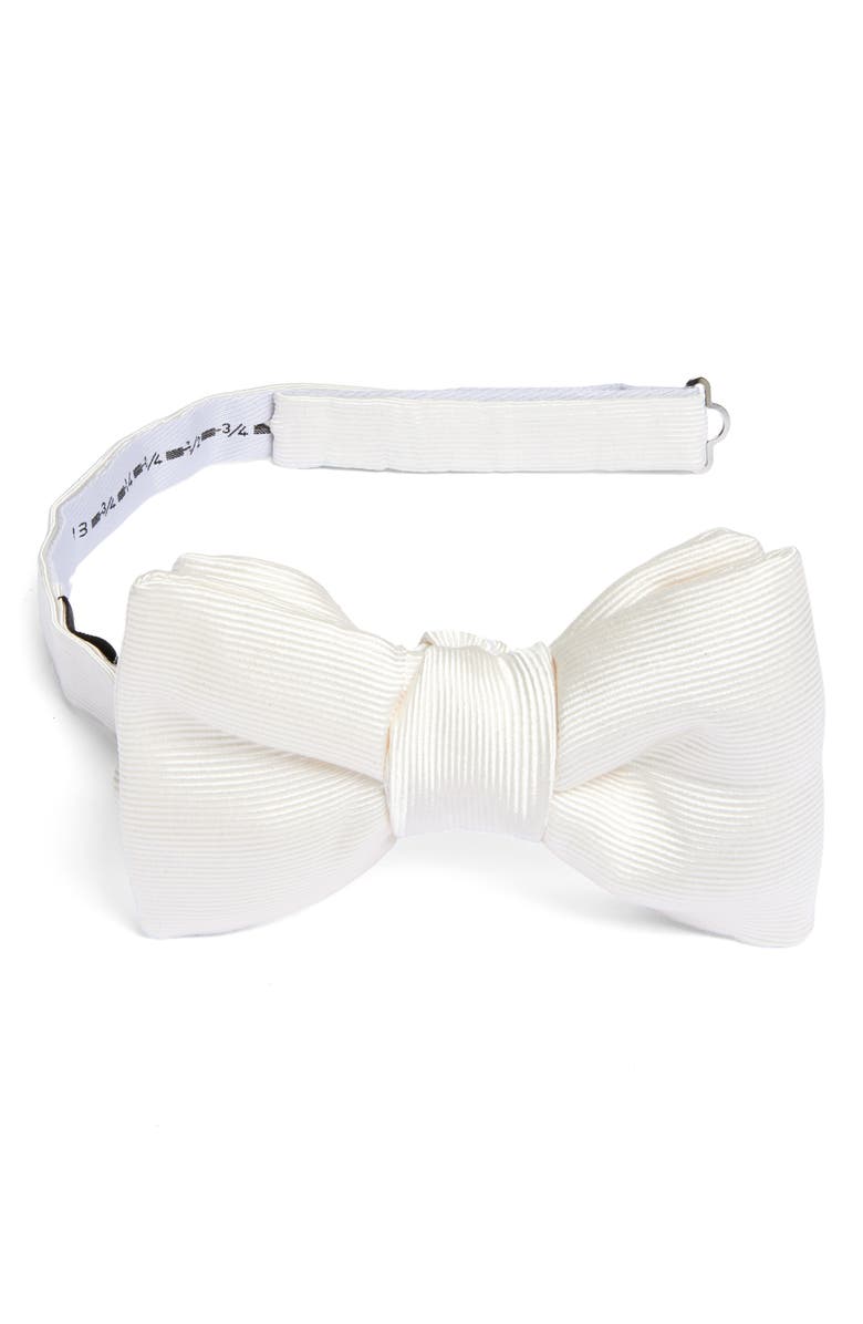 TOM FORD Pre-Tied Solid Mogador Bow Tie, Main, color, Aw004 Ivory