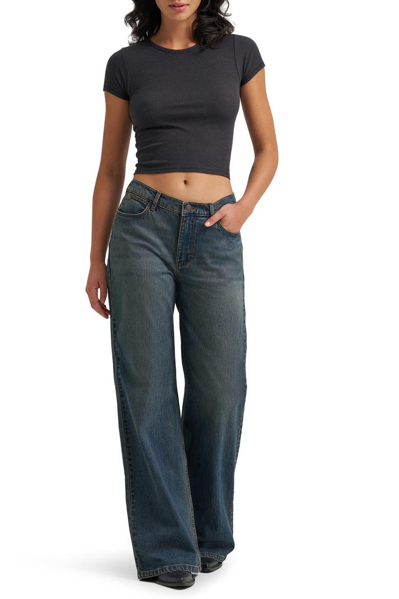 Low Rise Baggy Wide Leg Jeans, Alternate, color, BUTTERFLY